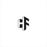 HF Initial Logo Design Template Illustration. HF elegant and Professional icon design vector