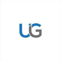 UIG Letter monogram Initial Logo Design Template Illustration. UIG elegant and Professional icon design vector