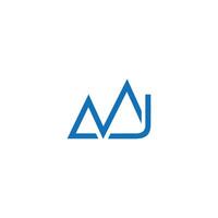 JM MJ flat Unique modern flat abstract Letter monogram Initial Logo Design Template Illustration. JM MJ elegant and Professional icon design vector