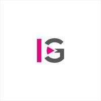 IG monogram Initial Logo Design Template Illustration. IG elegant and Professional icon design vector