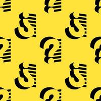Modern seamless pattern with bold black question marks designed using negative space and stripes on a bright yellow background. Great for creative projects, puzzles, branding, or educational visuals. vector