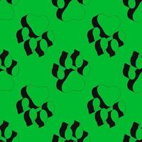 Playful seamless pattern featuring black paw prints on a bright green background. Great for pet-related projects, veterinary branding, or animal-themed fabric and merchandise. vector