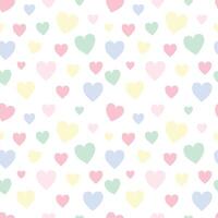 Seamless pattern with hearts in soft pastel colors. illustration vector