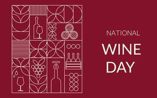 National Wine Day. Template for background, banner, card, poster with text inscription. vector