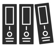 Flat icons of binder isolated on white background. vector