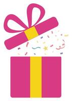 Surprise open gift box icon. vector