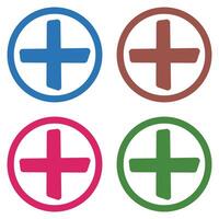 Plus icons isolated on white background. vector
