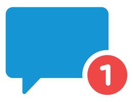 Chat notification flat icon isolated on white background. vector