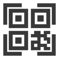 QR code icon isolated on white background. vector