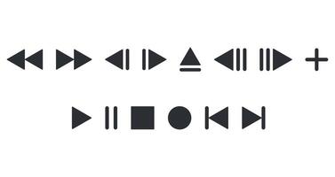 Audio player icons isolated on white background. vector