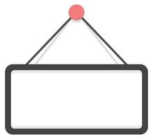 Empty plate hanging isolated on white background. vector