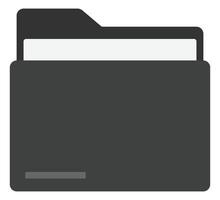 Black document flat icon isolated on white background. vector