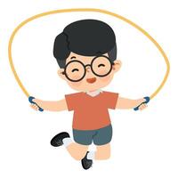 Cute Boy Playing With Rope vector