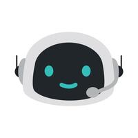 Cartoon Robot Character with Headset vector