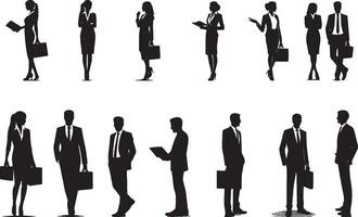 Set of business people Silhouette vector