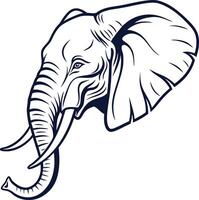 Stylized Elephant Face Design vector