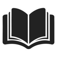Open book silhouette icon on white background, open book illustration, open book icon vector