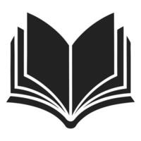 Open book silhouette icon on white background, open book illustration vector