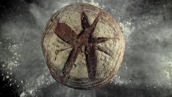 The bread flies up and down. Filmed on a high-speed camera at 1000 fps. High quality FullHD footage video