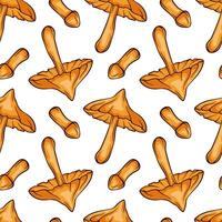 Seamless pattern of mushroom Deadly webcap in cartoon style for textile and decor. Decorative backdrop for wallpaper, wrapping, fabric. illustration on a white background. vector