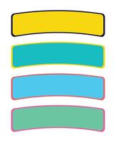 Colorful banner set with shadow web design elements vector