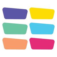 A set of colorful stickers offers blank square and speech bubble shapes for web design icons vector