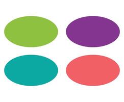 Colorful speech bubble set includes glossy 3D round sticker design elements for web communication vector