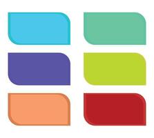 A set of colorful sticker icons and blank paper banners for web design vector