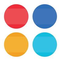 A set features round, glossy web buttons in various colors, ideal as shiny 3D icons for internet design vector