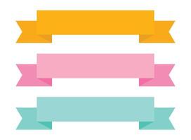 A colorful set of banner and ribbon design elements for web and paper decoration vector