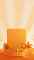 Yellow vertical background design business label with ribbon vector