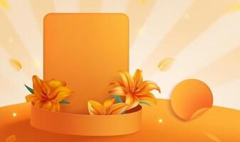 Yellow horizontal background design business label with ribbon vector