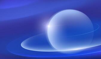 Abstract horizontal background design blue cosmic planet vector