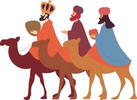 Three Wise Men Camels Christmas Journey vector