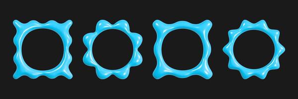 Creative display of wavy 3D frames featuring a reflective glossy texture arranged in a visually striking pattern against a dark background vector