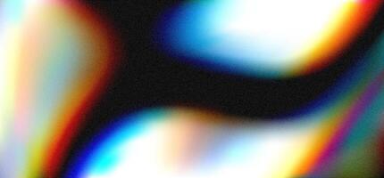Creative exploration of abstract shapes with film grain noise effect and bright colors during overexposure in a dark setting vector