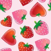 A seamless pattern with red strawberries vector