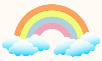 A colorful rainbow arcs across the image with bands of colors vector