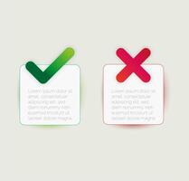 Check And Cross Boxes checklist vector