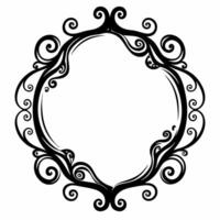 Elegant circular floral frame with intricate swirls for decorative design projects vector