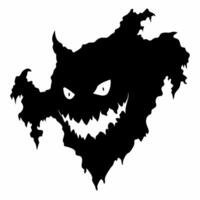 Mysterious Silhouette of a Spooky Creature with Glowing Eyes and Jagged Edges vector