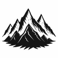 Stylized Black and White Mountain Range Illustration for Nature and Adventure Concepts vector
