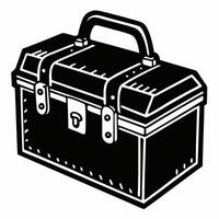Black and White Toolbox Illustration for DIY and Construction Themes vector