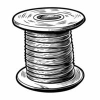 Hand Drawn Thread Spool Illustration for Sewing and Craft Design vector