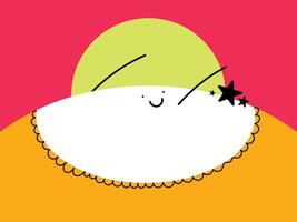 Abstract big cartoon doodle character flat design vector