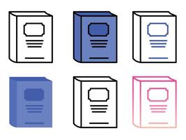 Collection of reading book icon set design vector