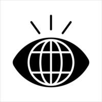 Global vision Icon. Symbol isolated white background. illustration. color editable. vector