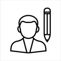 Edit account Icon Symbol isolated white background. illustration. color editable. vector