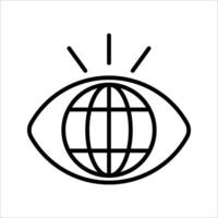 Global vision Icon Symbol isolated white background. illustration. color editable. vector