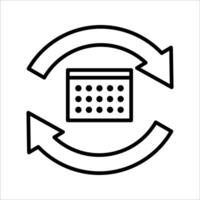 Calendar refresh Icon. Symbol isolated white background. illustration. color editable. vector